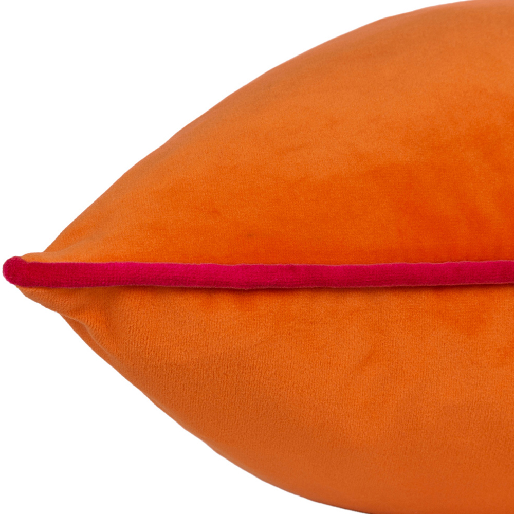 Paoletti Meridian Clementine Hot Pink Velvet Cushion Image 3