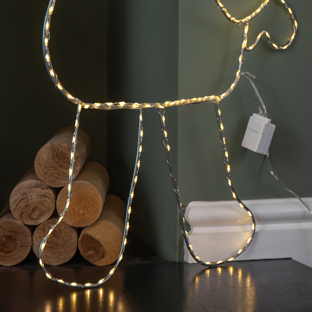 Samuel Alexander 320 Warm White LED Light-Up Waving Santa Christmas Silhouette 79 x 54cm Image 3
