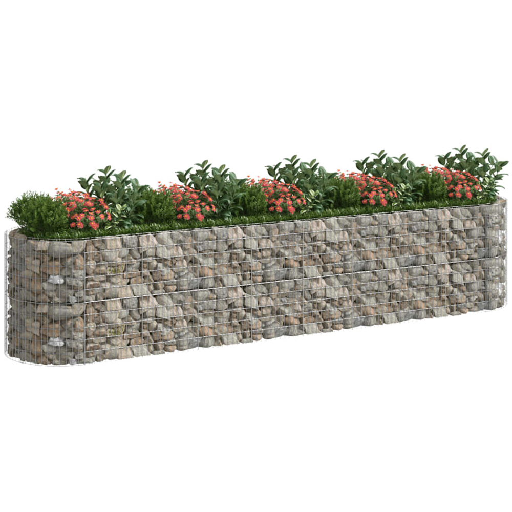 vidaXL Silver Galvanised Iron Gabion Raised Bed 500 x 100 x 100cm Image 2