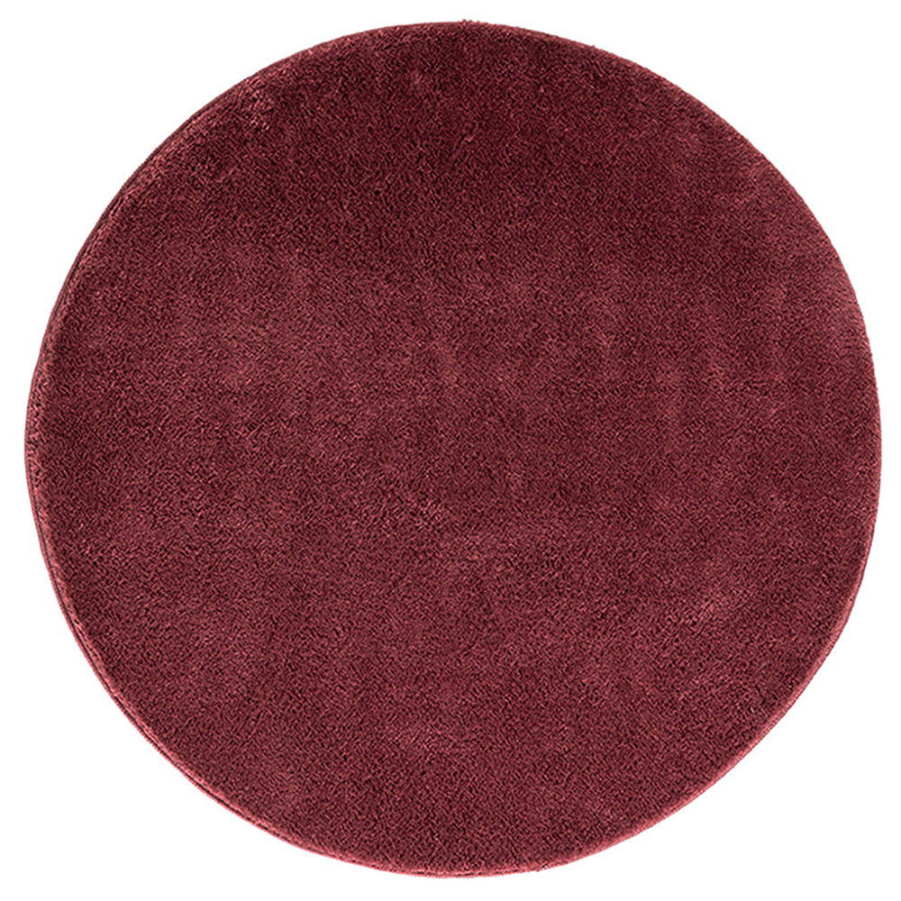 Desire Rugs Comfy Red Anti Slip Felt Backing Round Rug 100cm Image 1