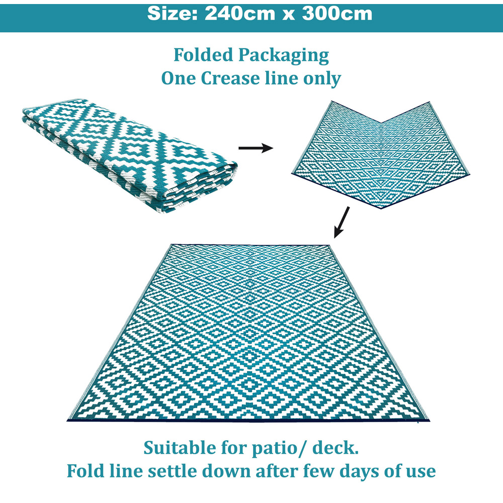 Green Decore Nirvana Teal Blue and White Outdoor Rug 240 x 300cm Image 8