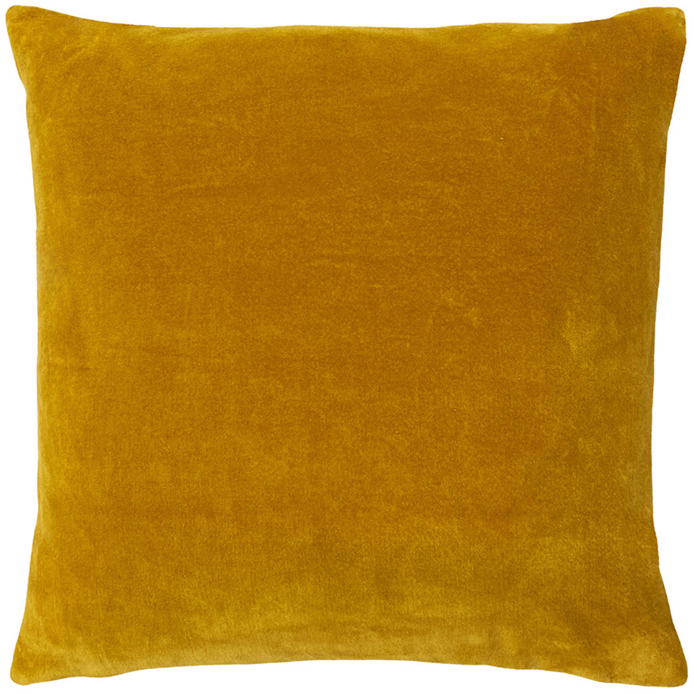 furn. Mangata Ochre Square Geometric Pleat Cushion Image 2