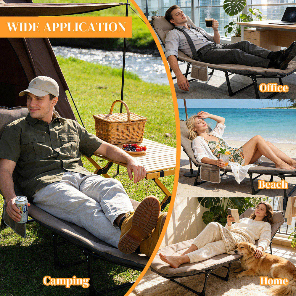 Willowmare Single Foldable Camping Bed with Adjustable Head Rest Image 5