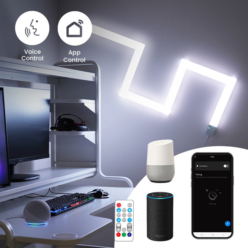 ValueLights Smart App-Control Music Sync Wall Gaming Light Bar Kit Image 4