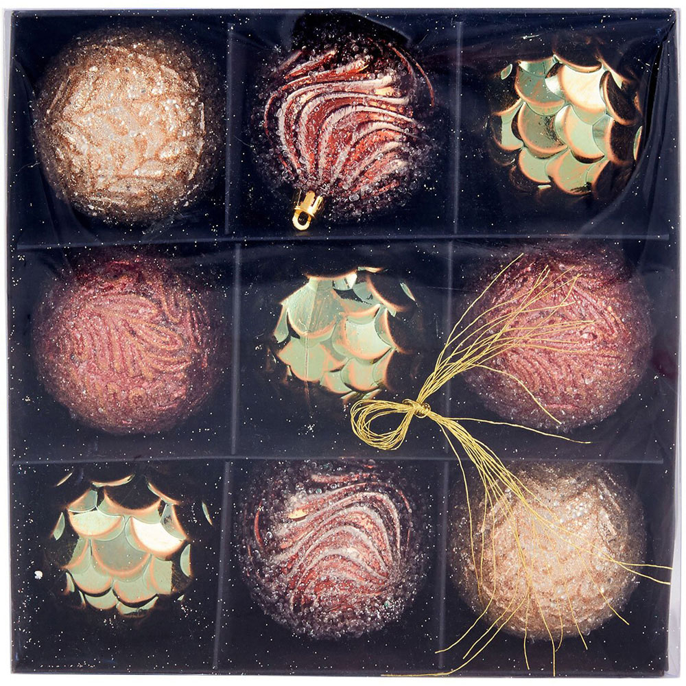 Set of 9 Blushing Ballroom Bauble Pack - Pink Image 1