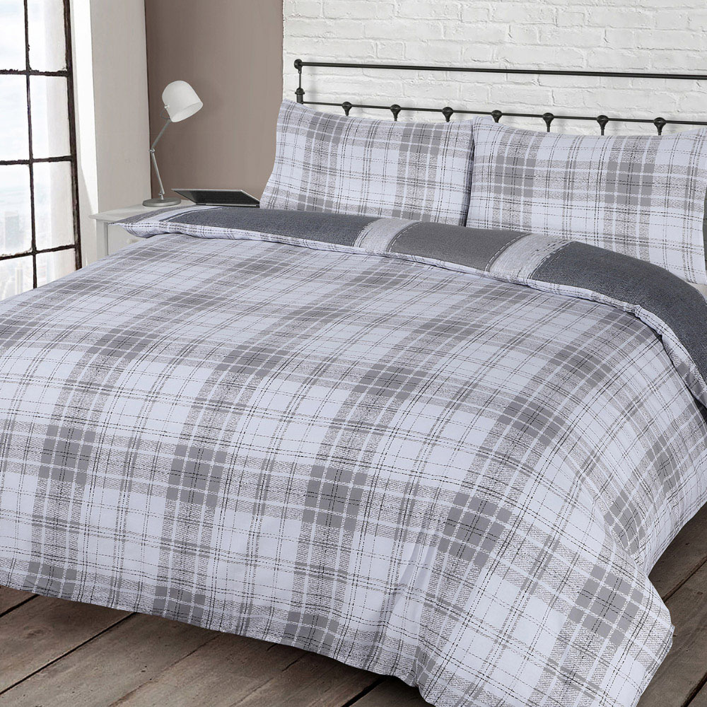Velosso EasyCare Double Grey Union Jack Reversible Duvet Set Image 2