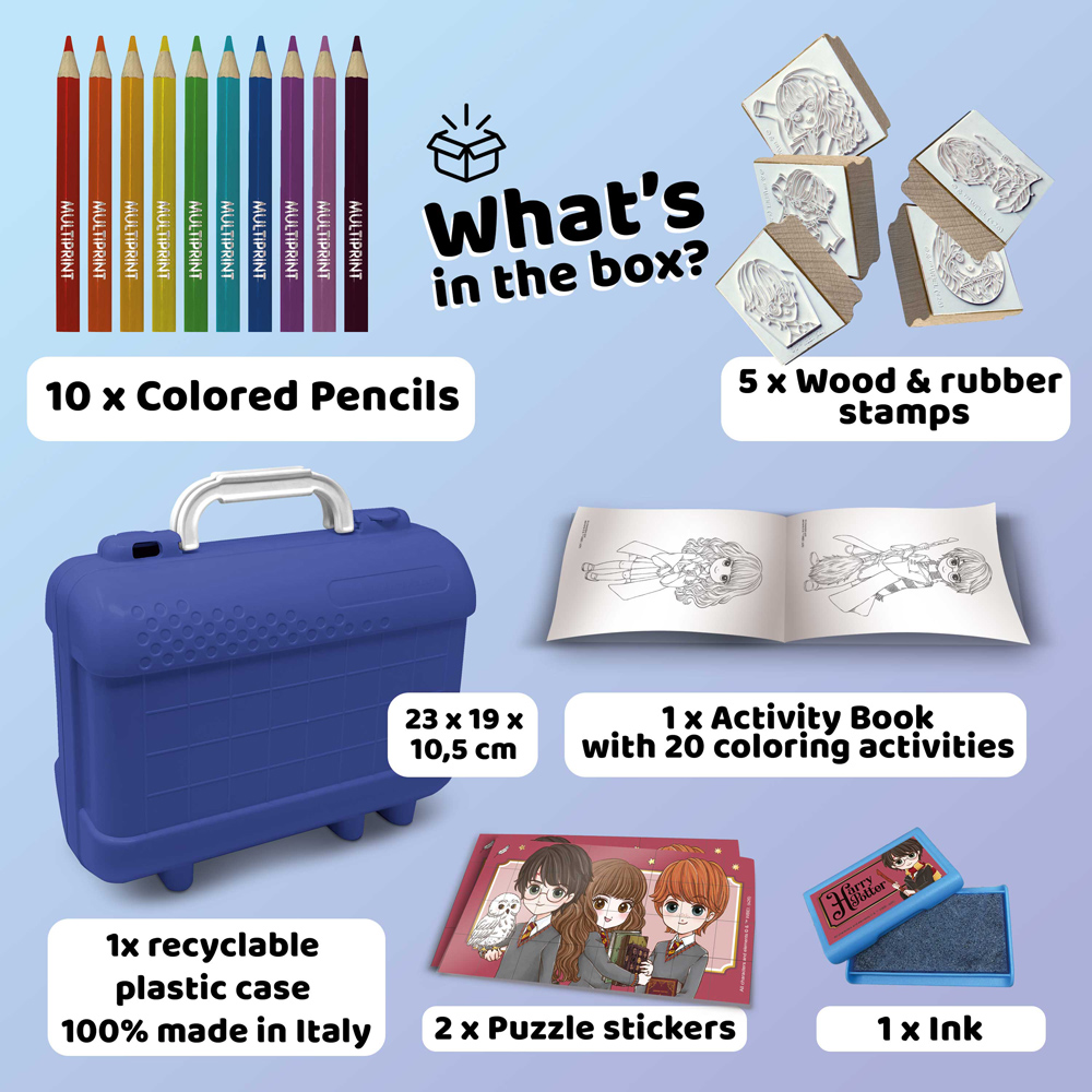 Multiprint Harry Potter Kids Travel Colouring and Stamp Set Image 2