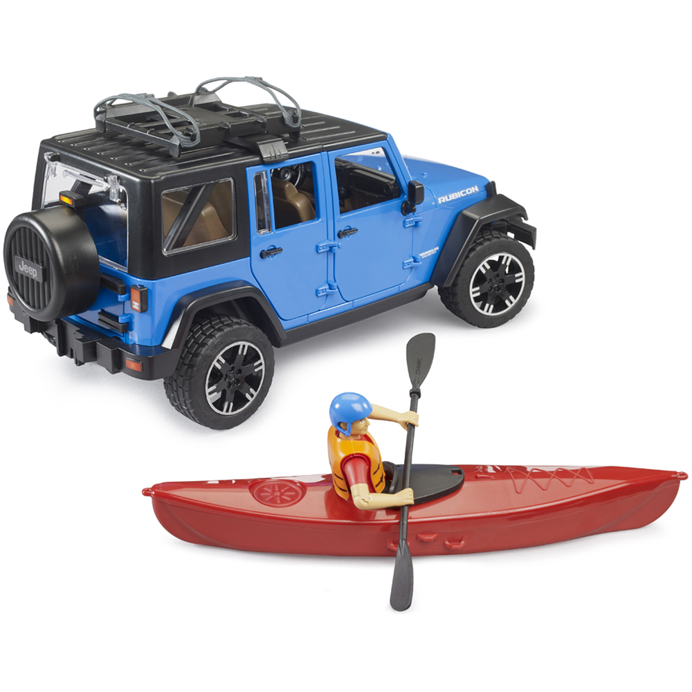 Bruder Kids Jeep Wrangler Unlimited Rubicon with Kayak and Kayaker Playset Model Image 7