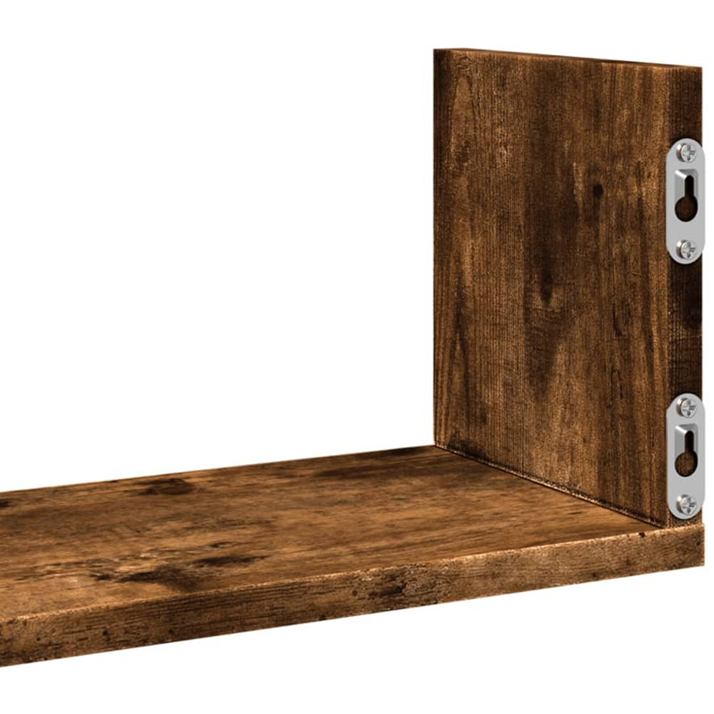 vidaXL 58 x 18 x 18cm Brown Floating Wall Shelf 3 Pack Image 7