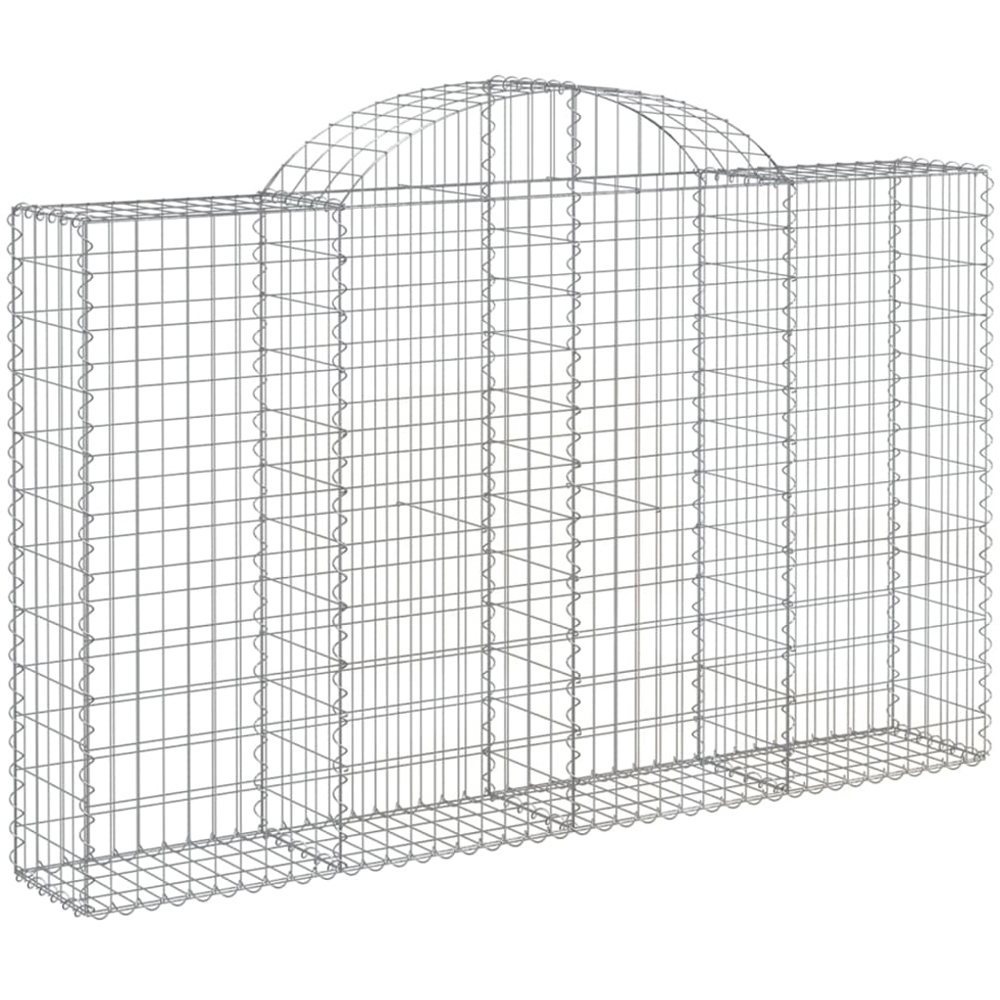 vidaXL Silver Galvanised Iron Arched Gabion Basket 200 x 30 x 120/140cm 5 Pack Image 1