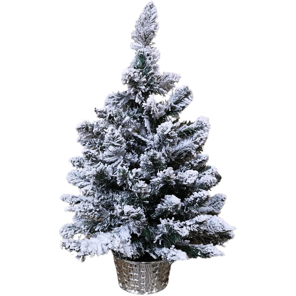Samuel Alexander Warm White LED Pre Lit Miniature Snow Flocked Christmas Tree with Timer 2ft Image 1