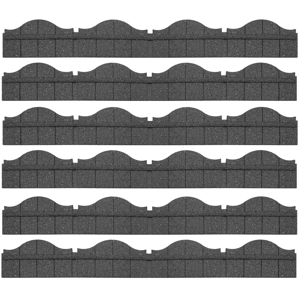 Garden Gear 15 x 120cm 6 Pack Grey Ultra Curve Carolina Garden Border Edging Image 1