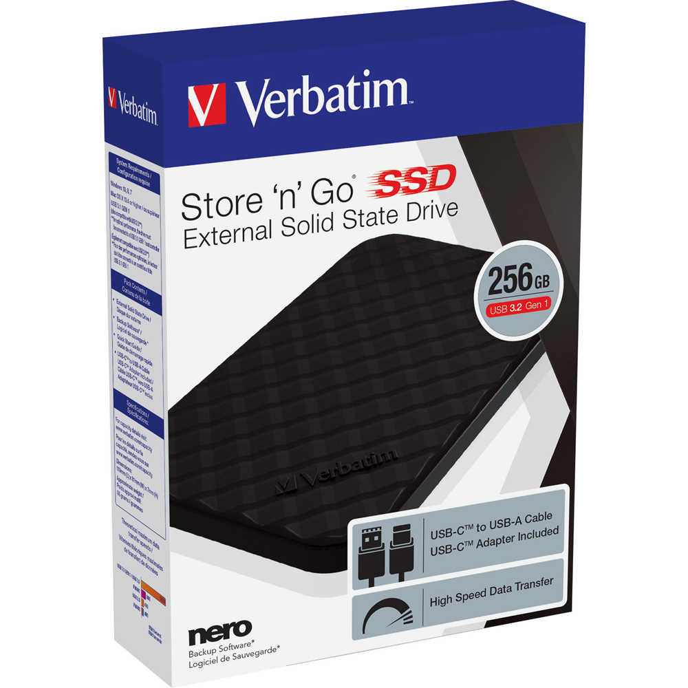 Verbatim 256GB Store N Go Portable USB 3.2 SSD Image 1