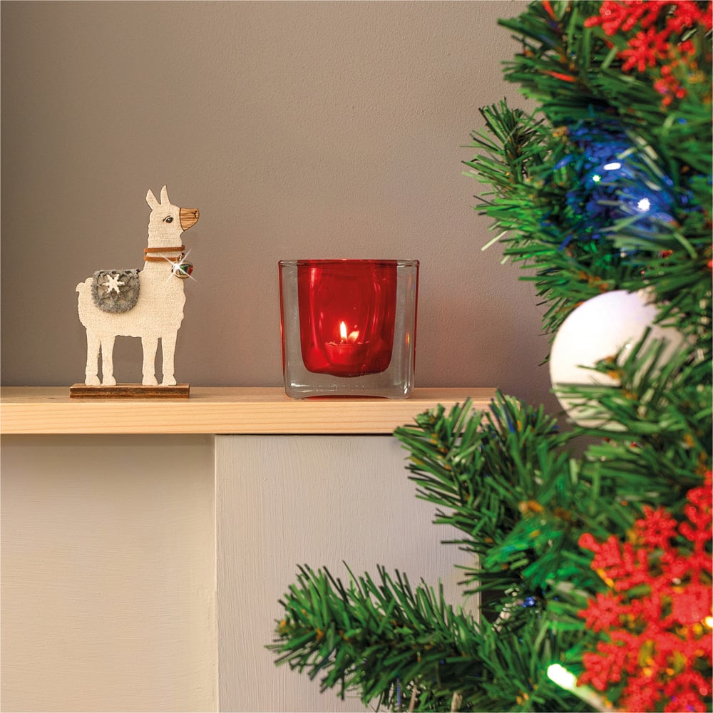 St Helens Wooden Upright Alpaca Ornament Image 4