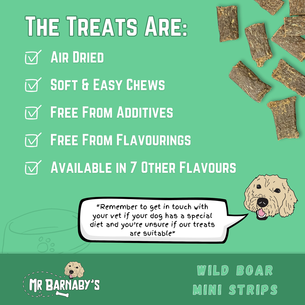 Mr Barnaby's Wild Boar Mini Strips Dog Treats 6 Pack Image 6