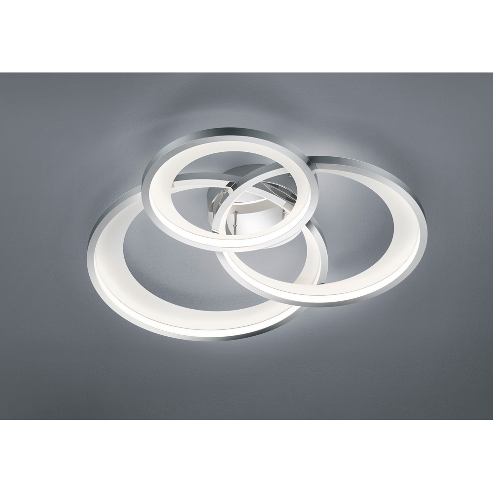 TRIO Granada Chrome Integrated LED Ceiling Light Image 2