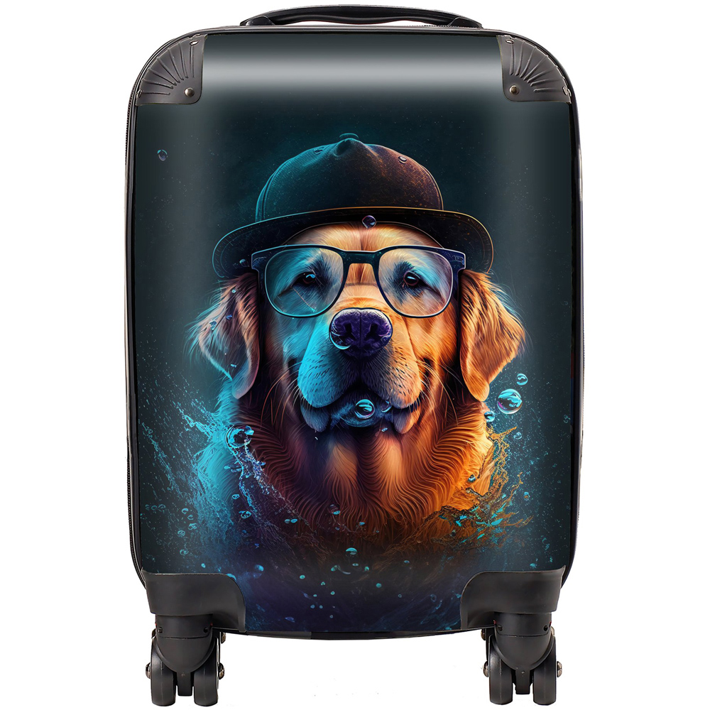 Warren Reed Designer Small Jack Russell Dog Splashart Suitcase Image 1