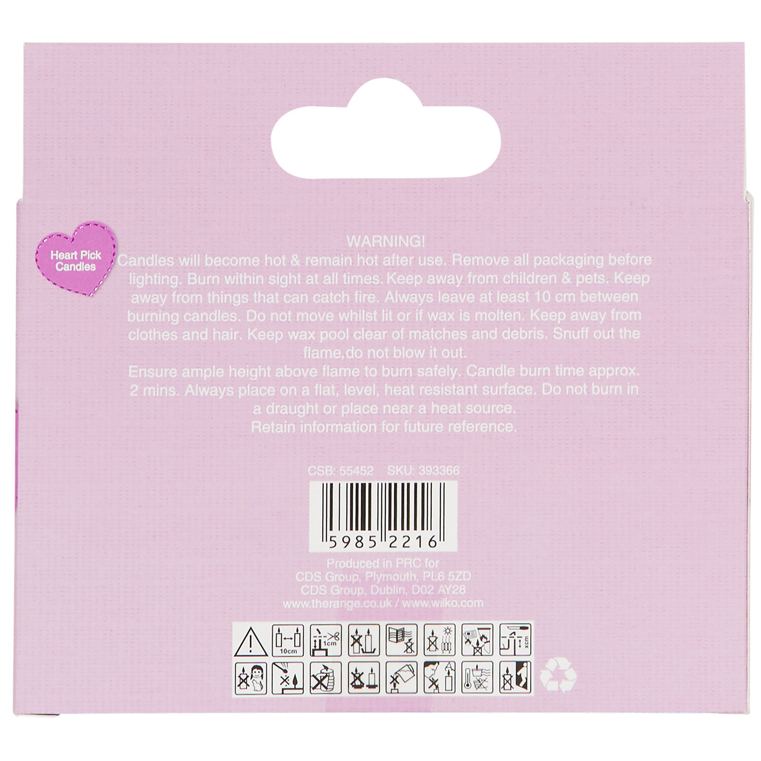 Pack of 8 Heart Pick Candles Image 3