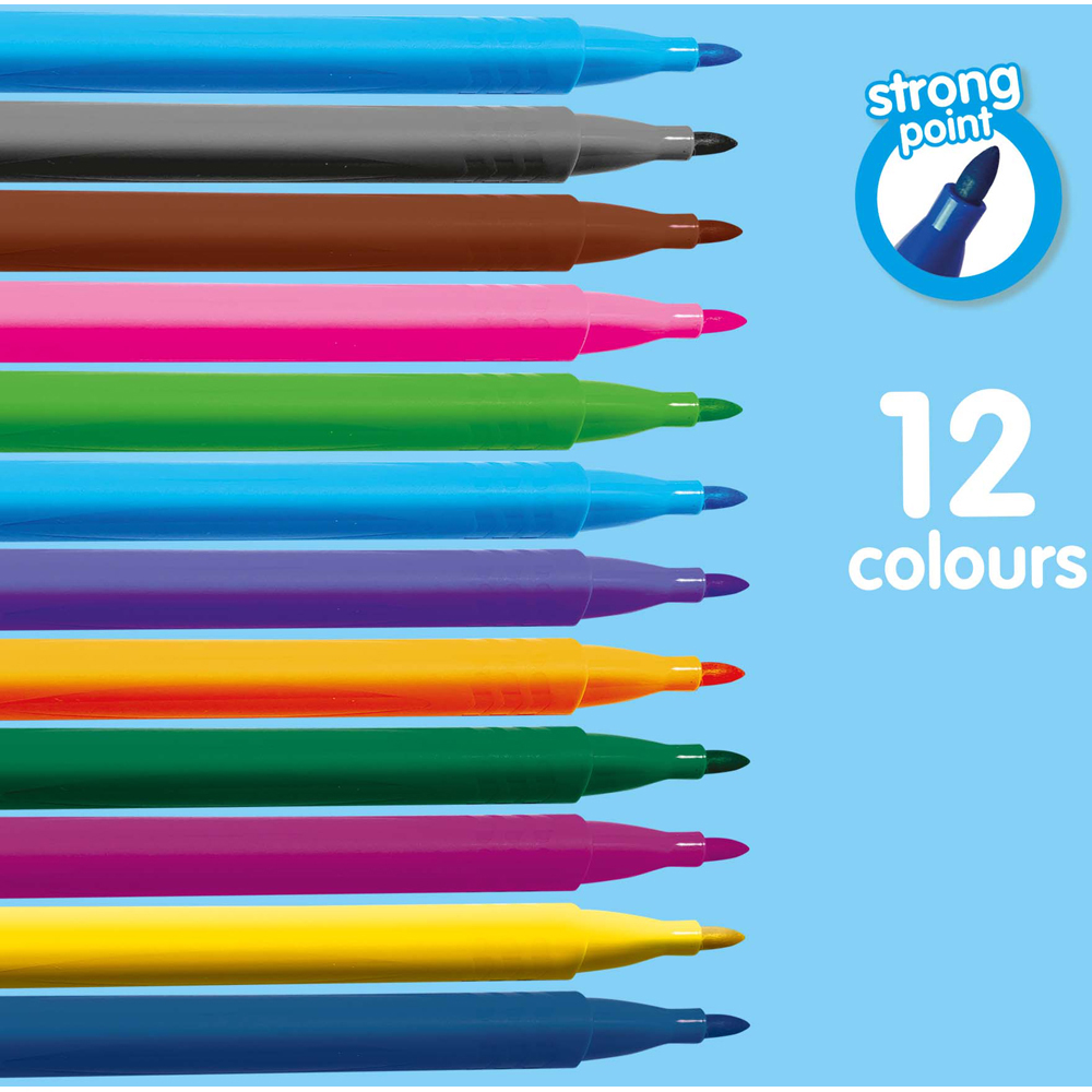 SES Creative Assorted Colour Triangular Grip Colouring Pen 12 Pack Image 3