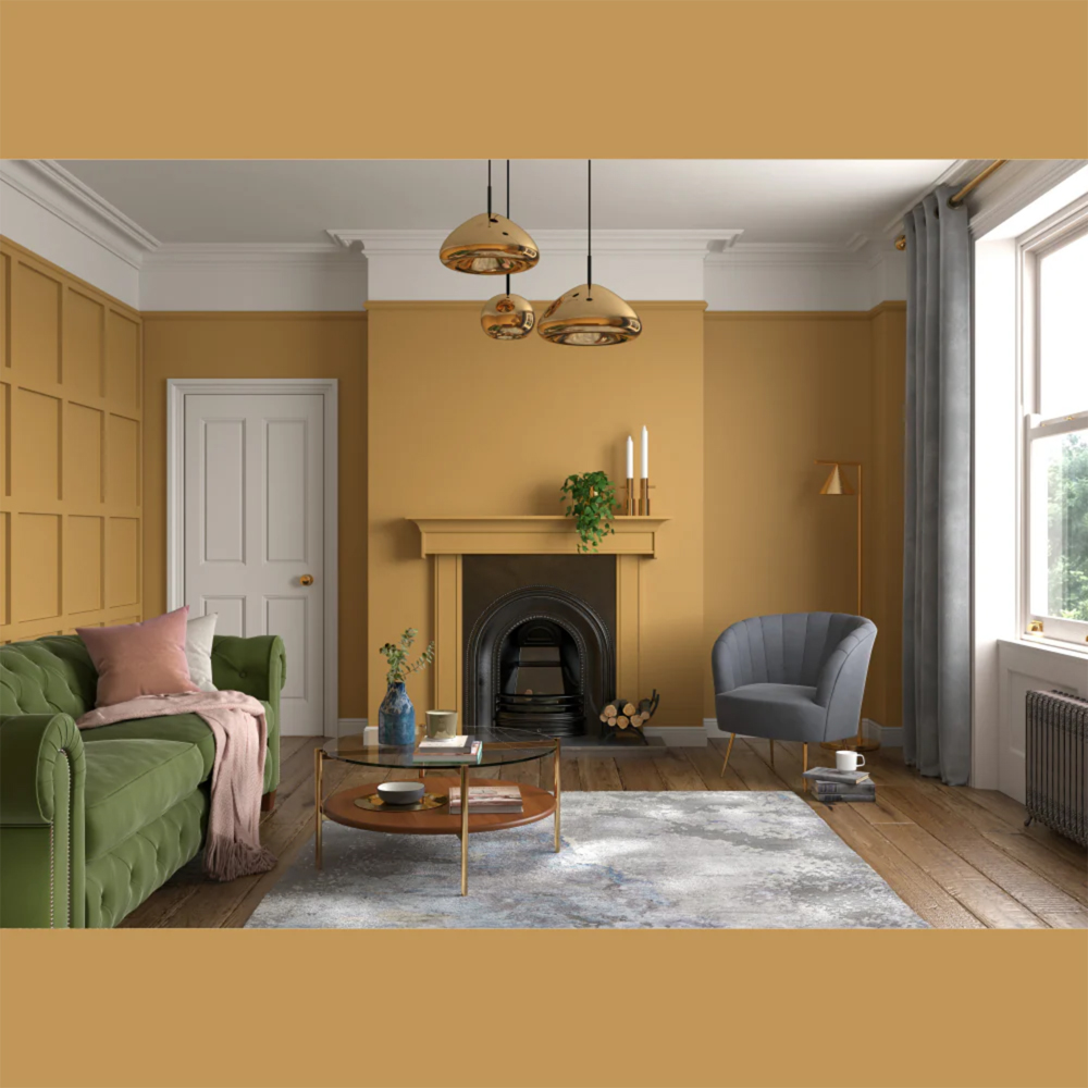 Dulux Heritage Walls and Ceilings Brushed Gold Velvet Matt Emulsion Paint 1L Image 4