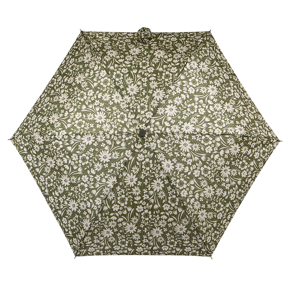 Totes Olive Green Floral Print ECO Umbrella Image 2