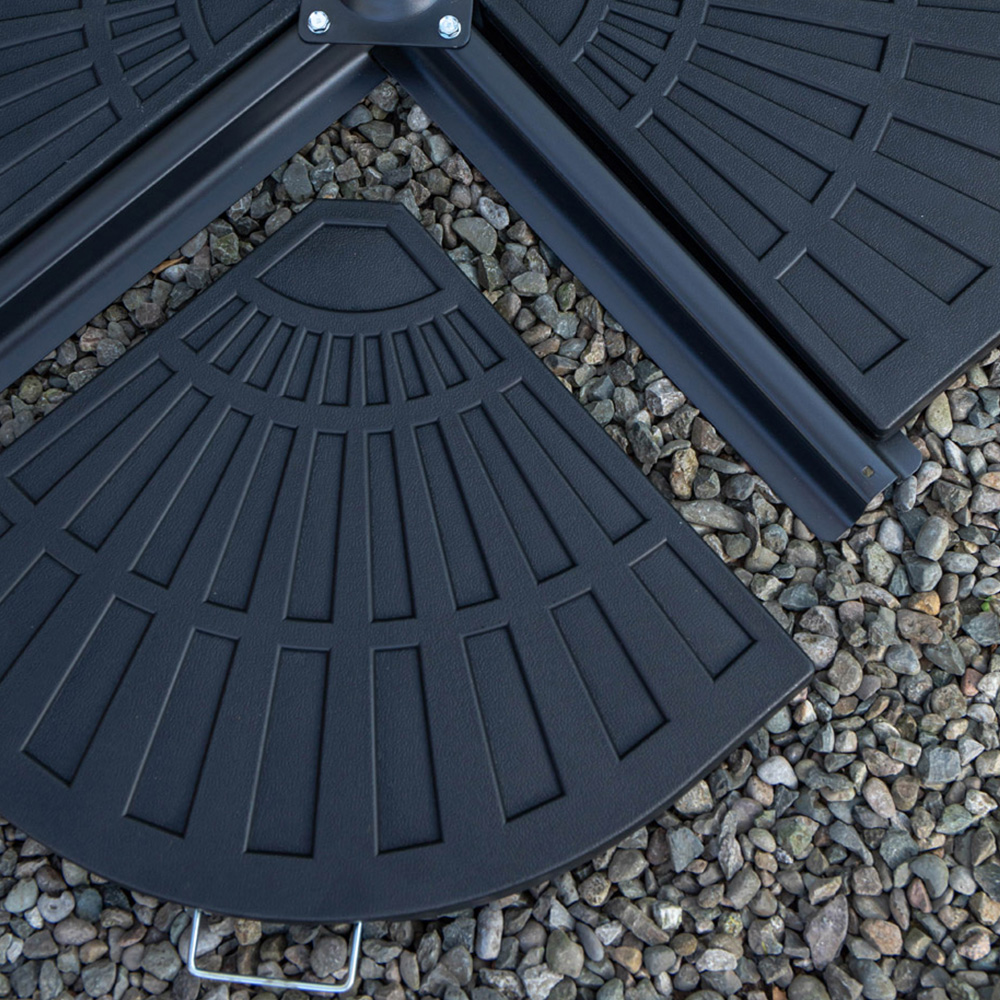 Samuel Alexander 4 Person Round Glass Top Garden Dining Set with Black Banana Parasol Image 7
