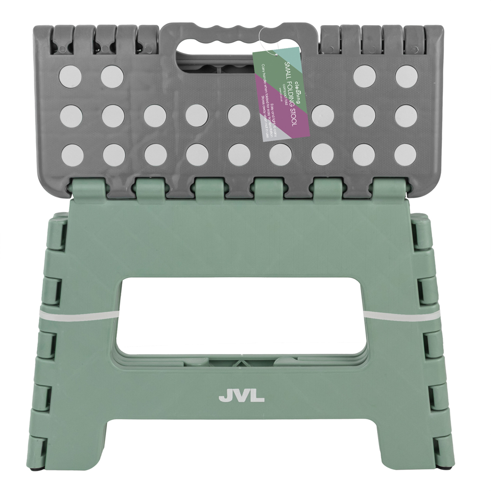 JVL Cleaning 2 Piece Green Folding Step Stool Set Image 5