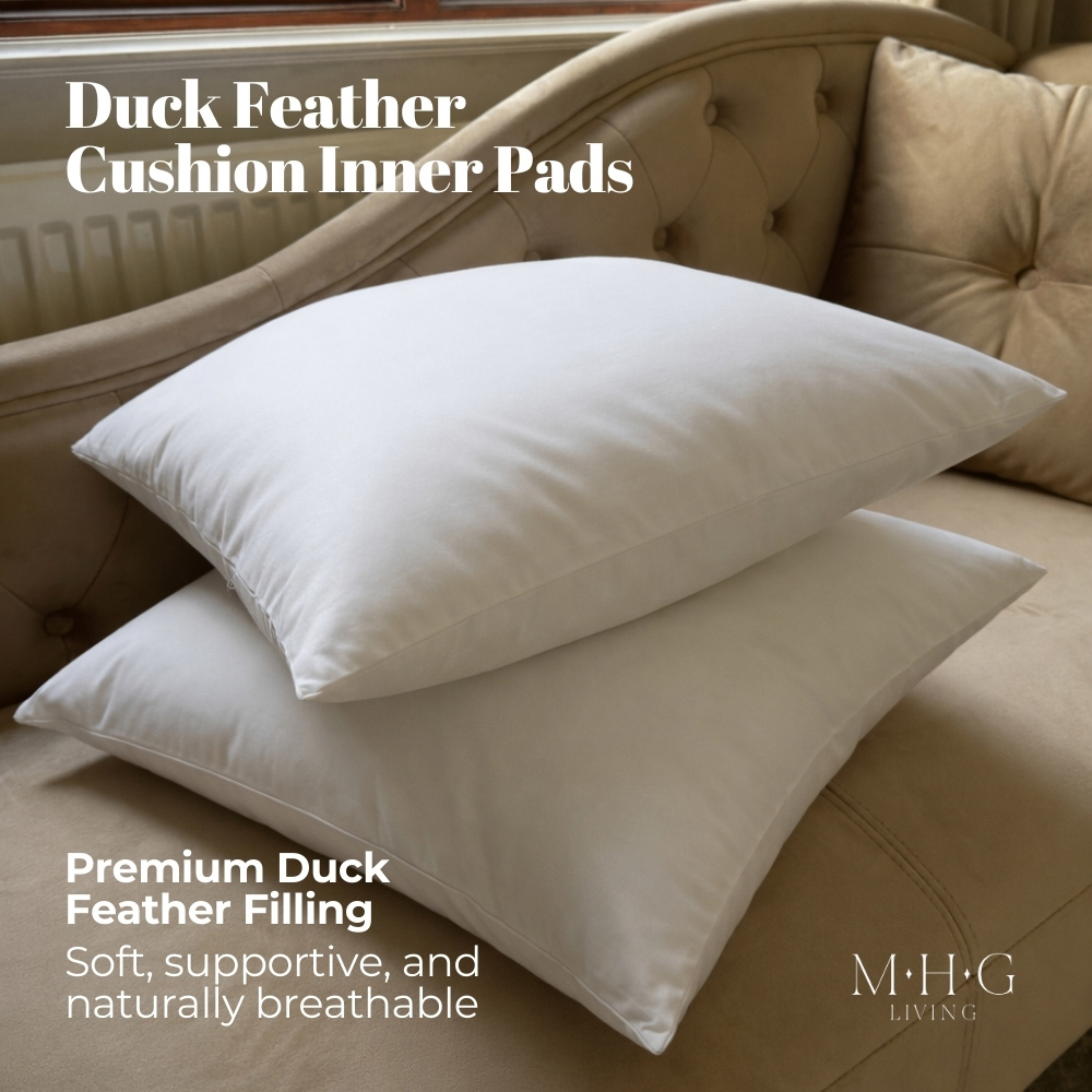 MHG Living White Duck Feather Square Cushion Pad 40 x 40cm 2 Pack Image 2