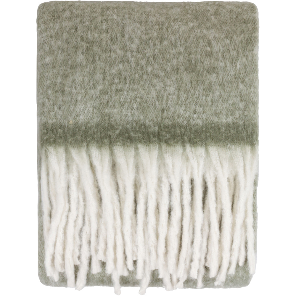 Furn Green Cosy Woven Tasselled Throw 140 x 180cm Image 1