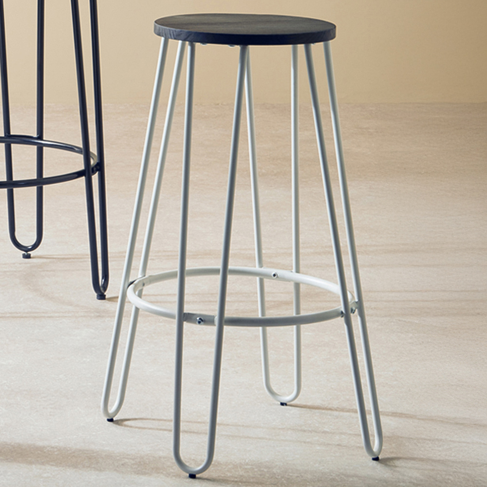 Premier Housewares District White Finish Metal Frame Bar Stool Image