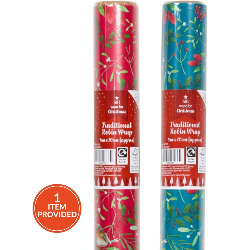 Traditional Robin Gift Wrap Image 1