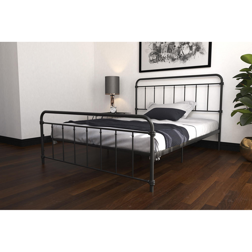 Dorel Wallace King Size Black Metal Bed Frame Image 6