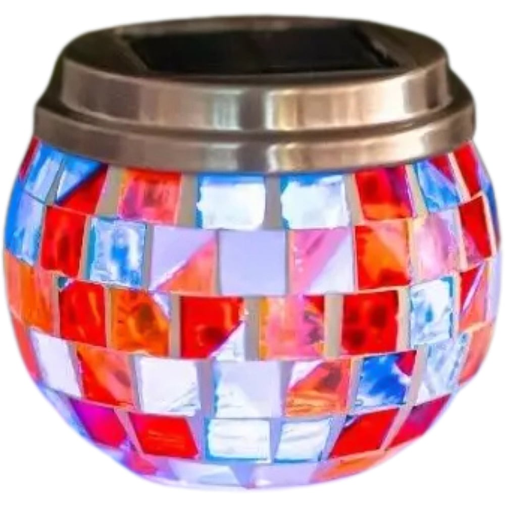 Garden Mile 2 Pack Mosaic Jar Solar LED Light Image 5
