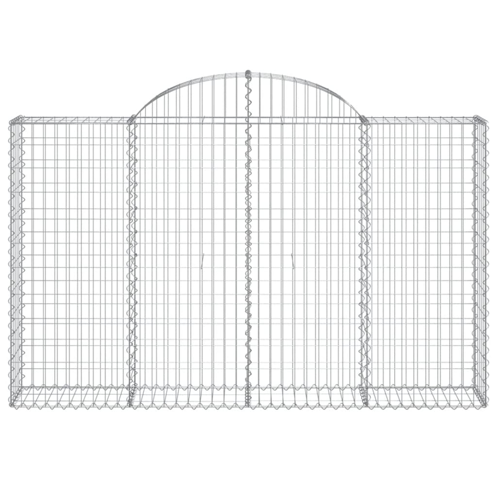 vidaXL Silver Galvanised Iron Arched Gabion Basket 200 x 30 x 120/140cm 3 Pack Image 4