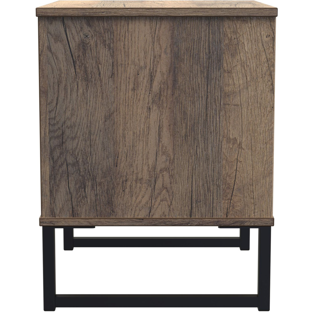 Crowndale Hong Kong 2 Drawer Vintage Oak Bedside Table Image 4