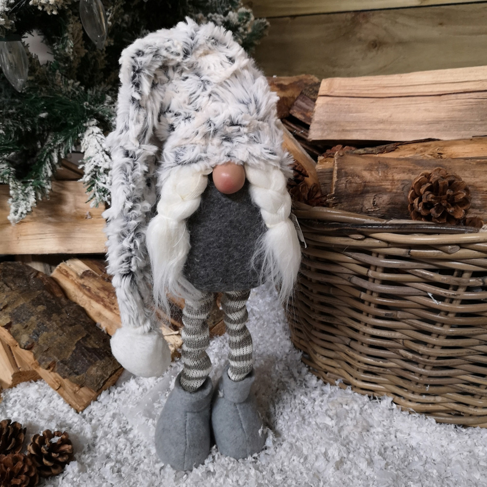 Samuel Alexander Grey Female Gonk Christmas Decoration with Extendable Legs 28cm Image 2