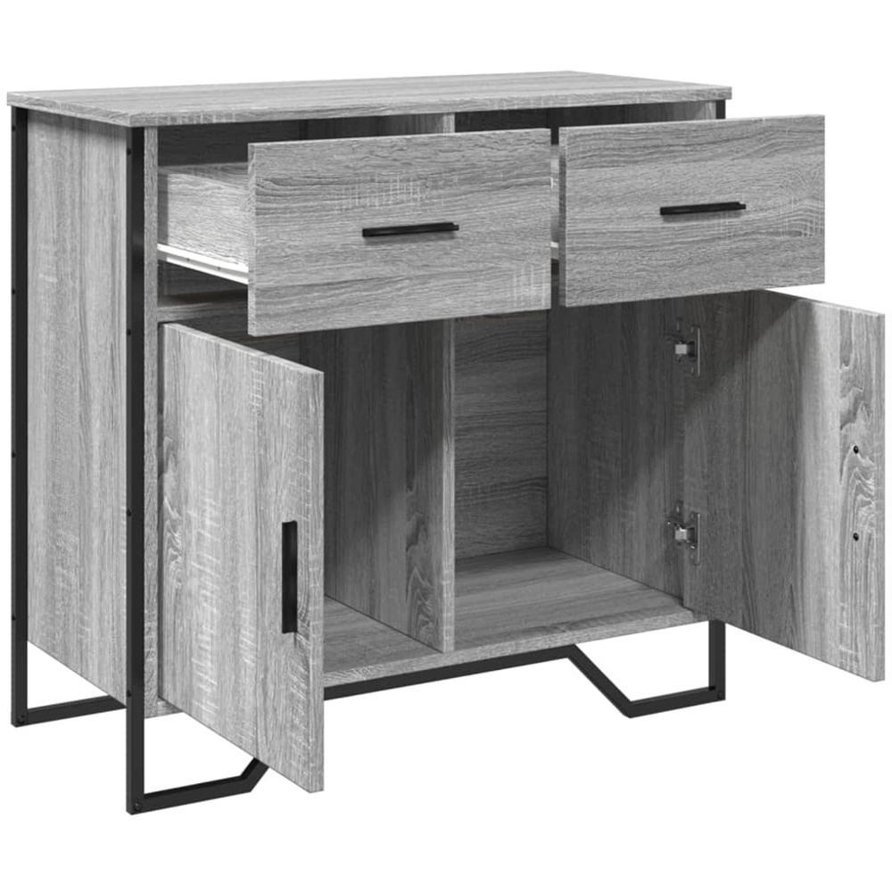 vidaXL 2 Door 2 Drawer Grey Sonoma Wooden Sideboard Image 4