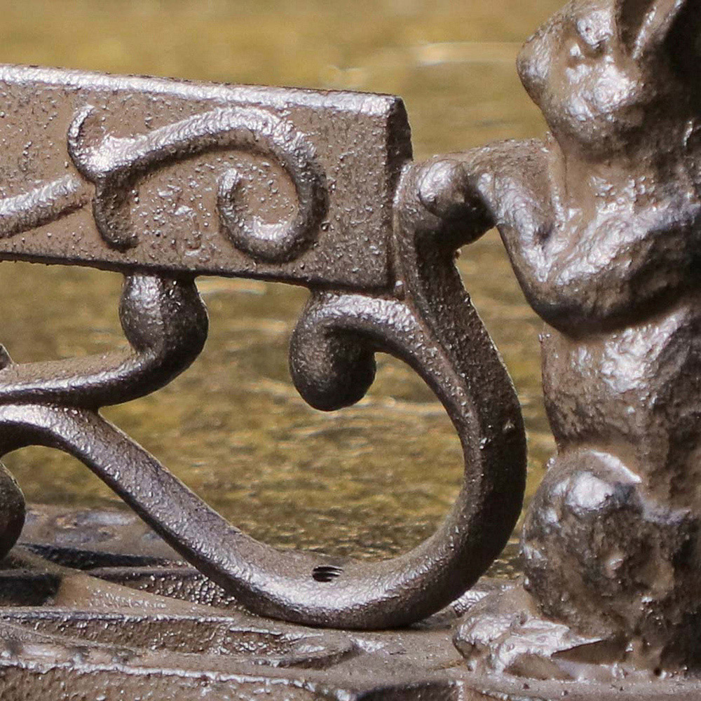 Dibor Brown Cast Iron Heavy Duty Scrolled Bunnies Boot Scraper Image 3
