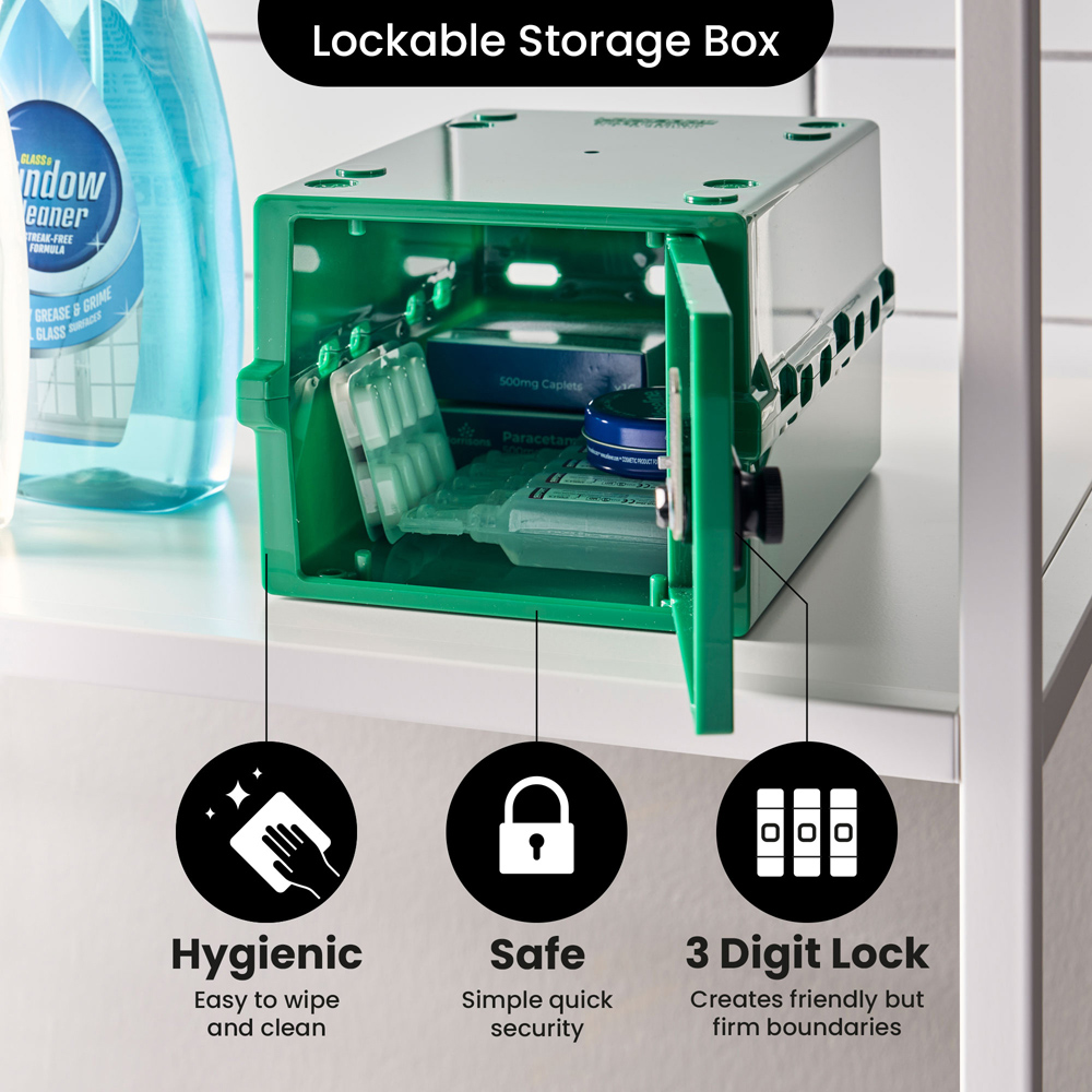 Lockabox 3L Medi Green Lockable Mini Storage Box Image 3