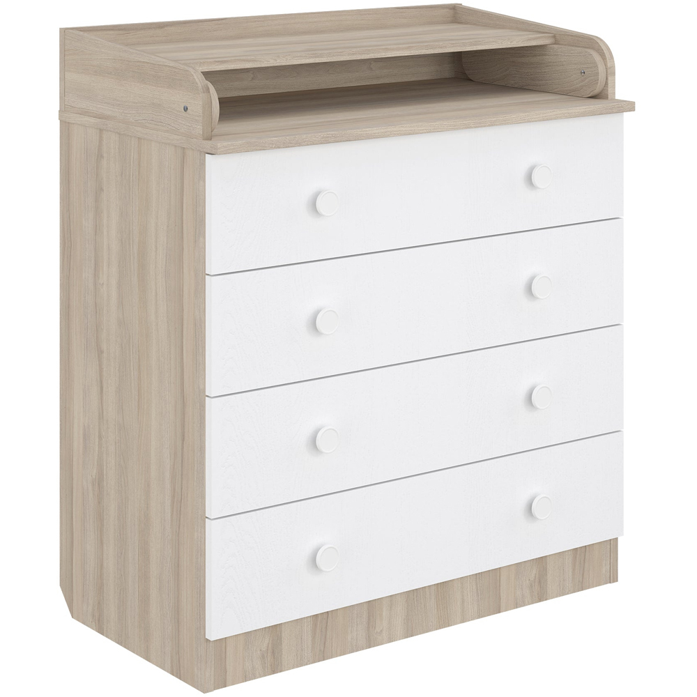 Shefa 800 4 Drawer Elm and White Kids Changing Dresser Image 3