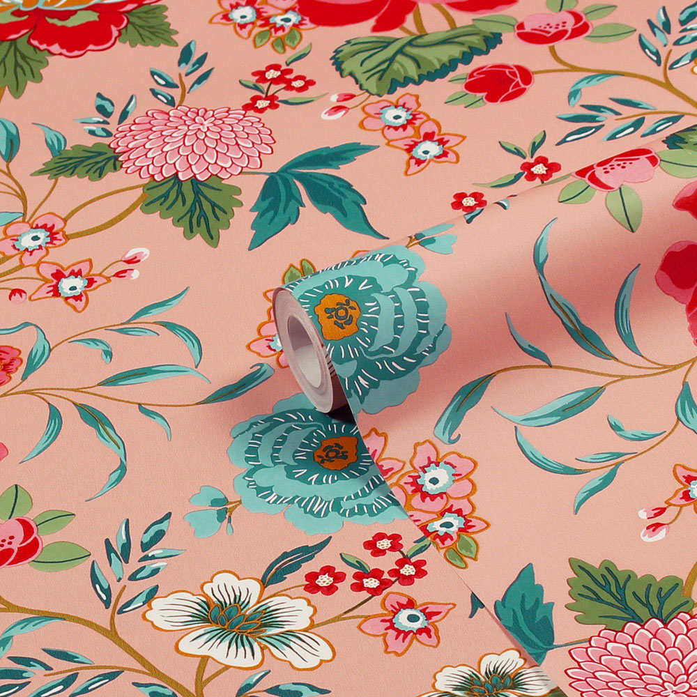 furn. Azalea Floral Pink Matte Wallpaper Image 2
