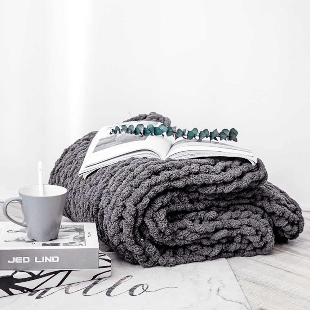 Living and Home Hand Woven Chenille Blanket for Couch and Bed 150cm Image 6