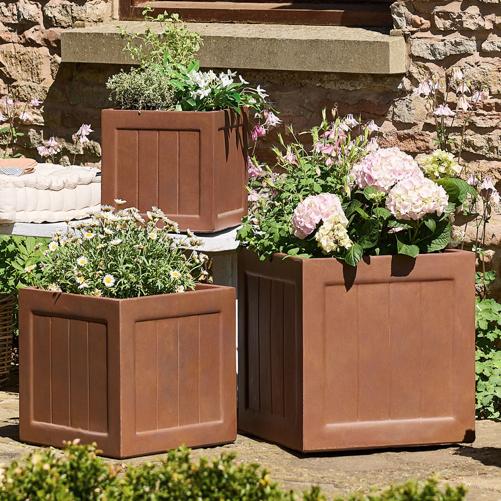 Dibor Merano Brown Square Planter 37cm Image 6