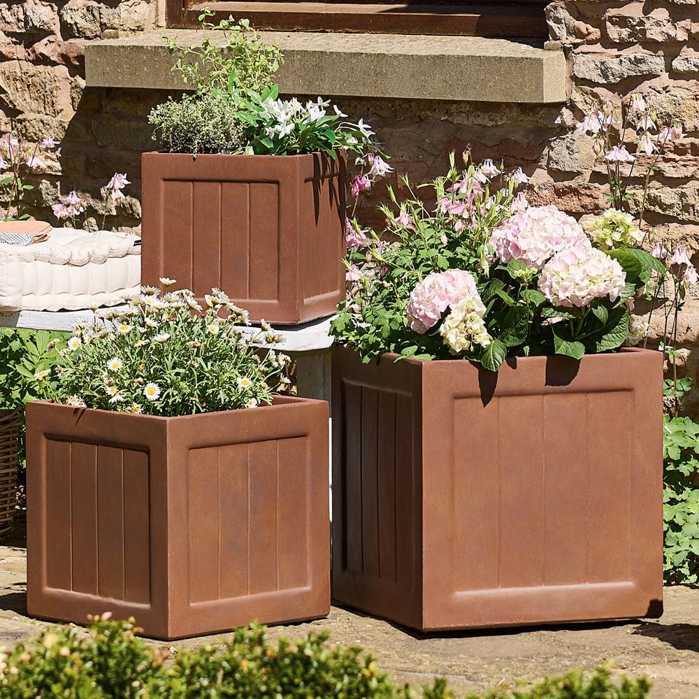 Dibor Merano Brown Square Planter 30cm Image 6