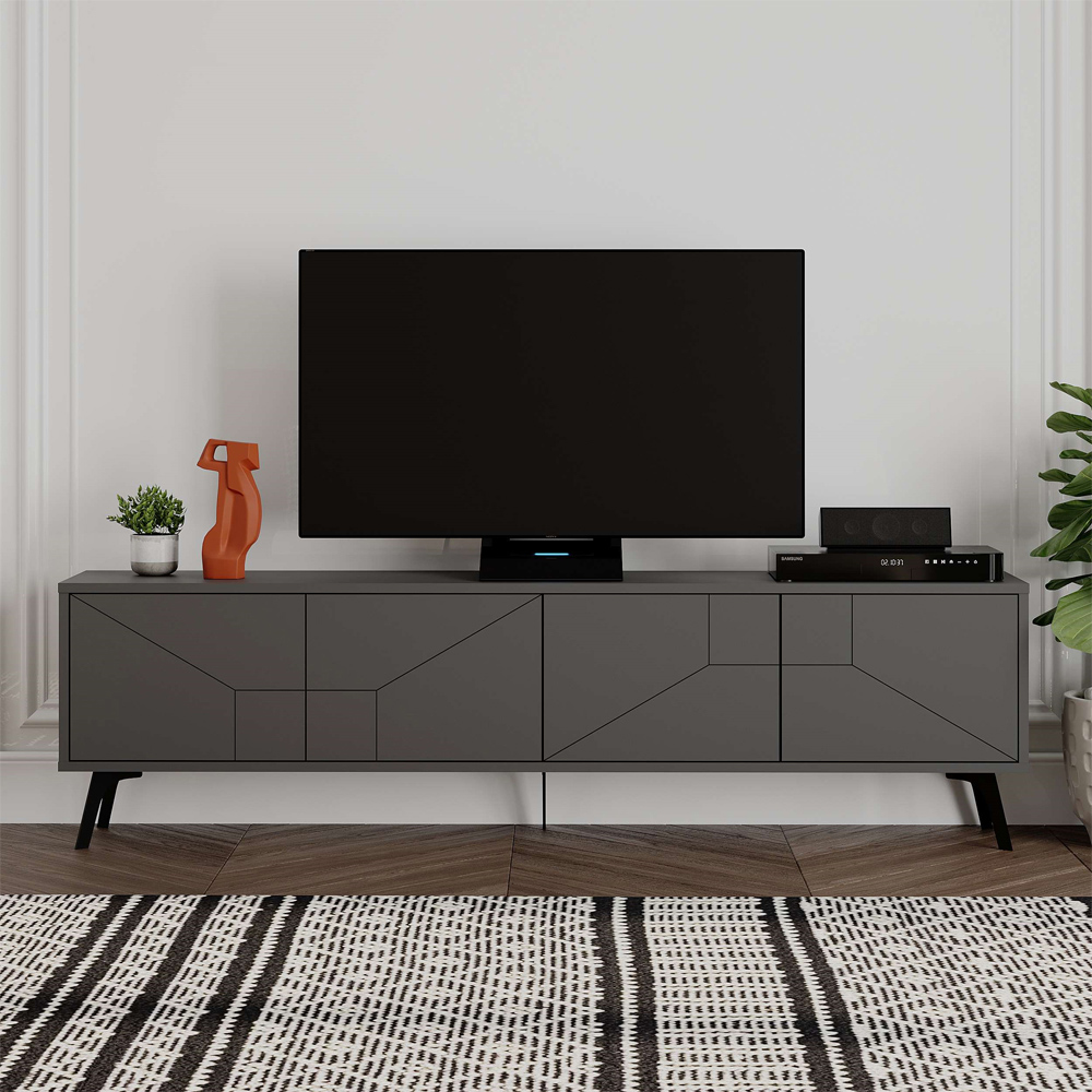 Decortie Dune Anthracite TV Stand with 4 Doors Image 5