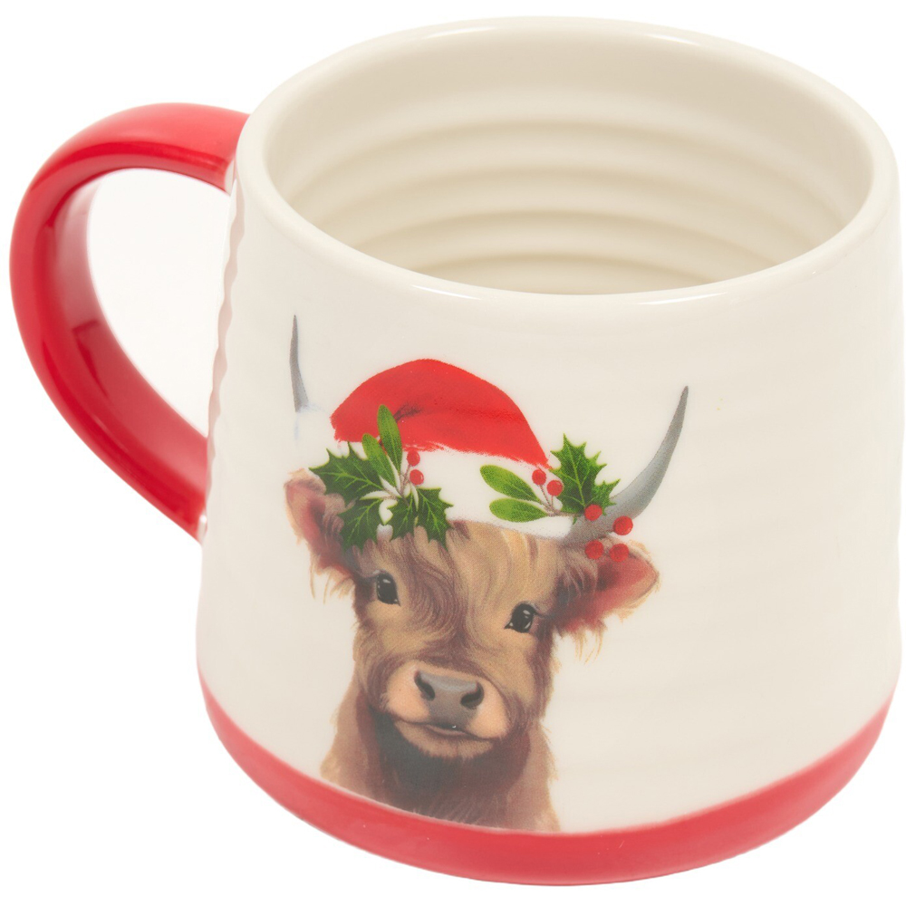 Highland Cow Santa Hat Mug Image 5