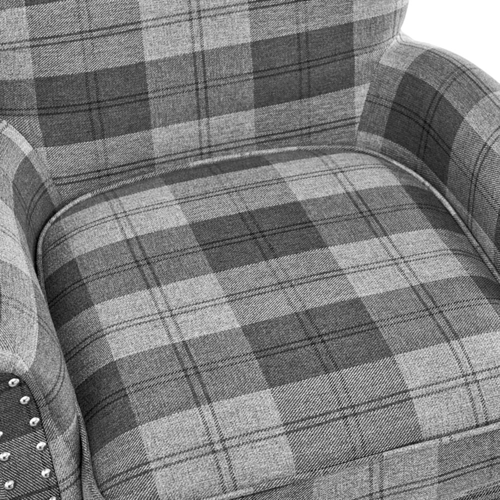 Home Detail Melbourne Grey Tartan Accent Chair Image 4