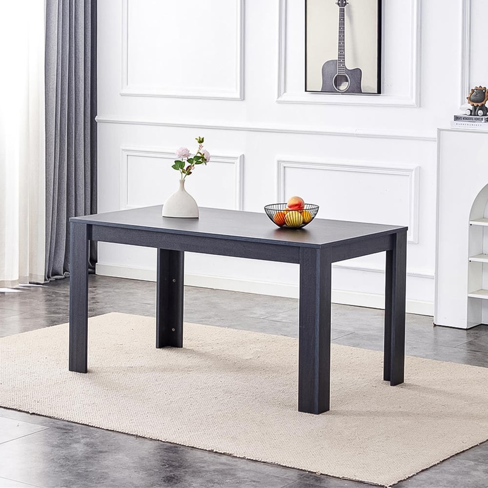 Portland 4 Seater Wooden Dark Grey Arrow Design Dining Set with Velvet Chairs and Bench Image 5