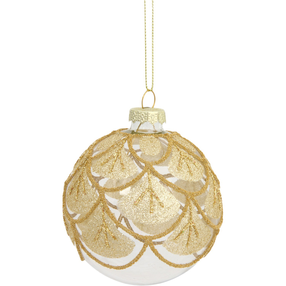 Clear Gold Embellished Bauble Image 4