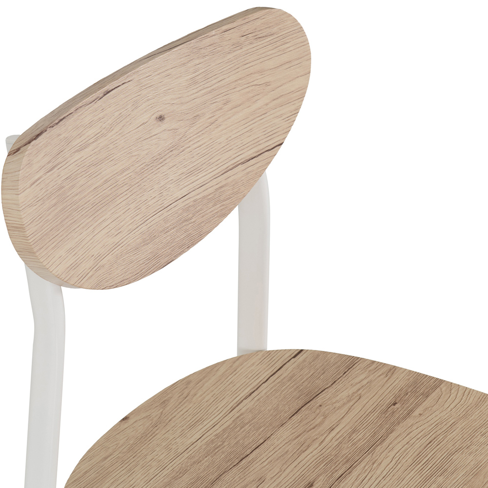 Seconique Riley Set of 2 White Light Oak Effect Veneer Dining Chair Image 7